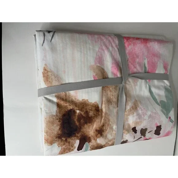 NEW Anthropologie LELIE California King Duvet Cover Floral Watercolor Muted - Picture 8 of 9